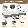 thumbnail image 4 of THAILE Folding Bed with 5” Airflow Memory Foam 75" x 46" Comfort Mattress and Wheels, 17” Metal Bed Frame, Twin, 4 of 7