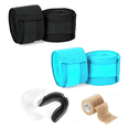 thumbnail image 1 of 4 Vendas De Box 5metro+protectores Bucales+vendaje Deportivo Negro/Azul celeste, 1 of 3