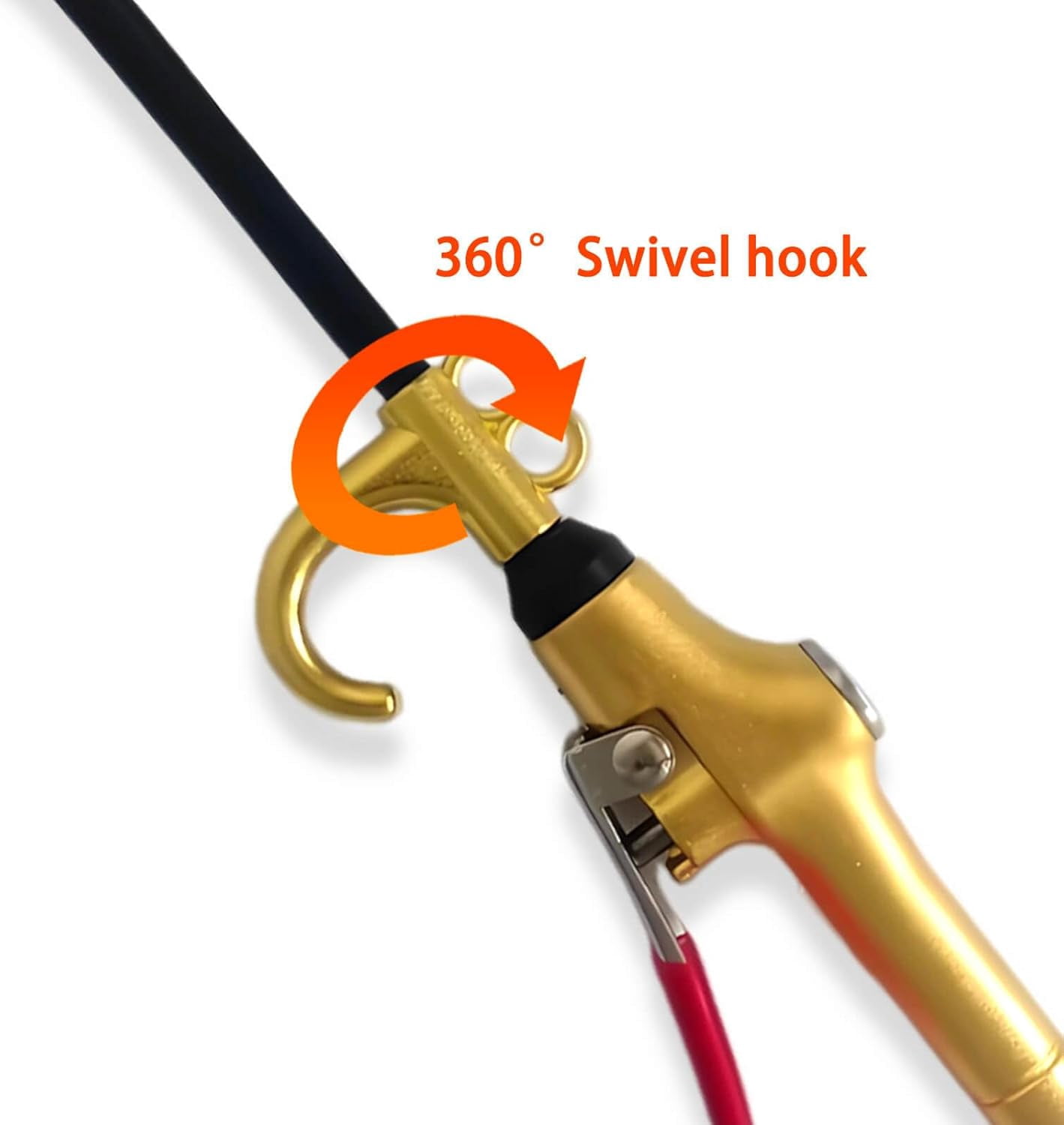 MKEUDQ-High Volume Air Blow Gun Alluminum Rubber Guard Air Flow Nozzle,Industrial Household Air Blower Gun,Pneumatic Air Compressor Accessories Dust Cleaning Tool, Gold-plated metal
