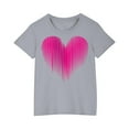 thumbnail image 2 of Toddler Girl Clothes under $5 Summer Short Sleeve Round Neck Love Print Cotton Toddler Kids Girls T-shirt Cute Top 3-10 Years, 2 of 4