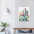 thumbnail image 3 of Nawypu Canvas Wall Art for bedroom living room Canvas Prints Artwork bathroom Wall Decor Green plants Succulent cactus flower painting modern Framed Ready to hang Home Decorations 16x20 inch, 3 of 4