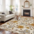thumbnail image 3 of Fall Floral Area Rug 5x7 Washable Rug Non Slip Vintage Farmhouse Botanical Leaves Flowers Large Area Rug Soft Stainresistant Indoor Floor Carpet for Living Room Bedroom Home Office Dining Room, 3 of 8