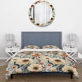 thumbnail image 3 of Designart "Ivory Elegancen Boho Style III" Floral Bedding Covert Set - Cottage Bed Set With 1 Sham, 3 of 5