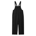 thumbnail image 6 of Women's Bib Overalls Loose Fit Wide Leg Jumpsuits Casual Rompers with Pockets Black 2XL, 6 of 6