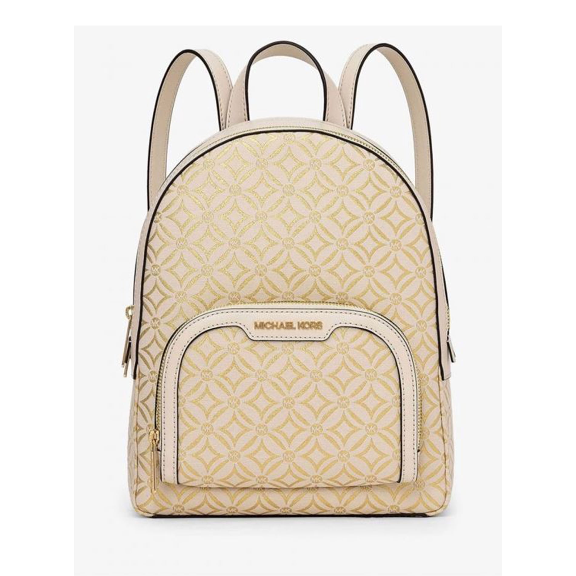 Michael Kors Womens Jaycee Medium Logo Backpack (Metallic PL GLD