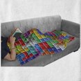 thumbnail image 6 of Video Games Soft Flannel Fleece Throw Blanket, Colorful Retro Gaming Computer Brick Blocks Image Puzzle Digital 90's Play, Cozy Plush for Indoor and Outdoor Use, 50" x 60", Multicolor, by Ambesonne, 6 of 6