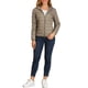 thumbnail image 2 of Chaqueta acolchada para mujer Inspire Chic con cuello alto, ligera, con capucha y cierre, talla L, color caqui, 2 of 6