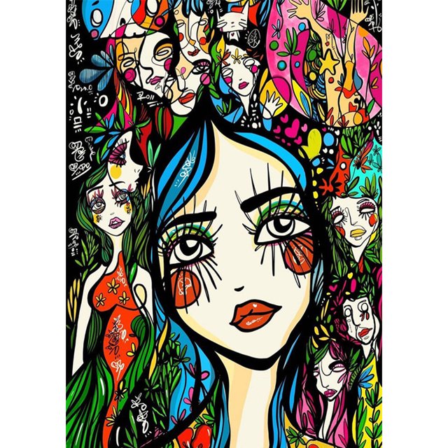 Taladro diamante pintura (DE8613) 5D DIY chica completa bordado mosaico artesanía Kits decoración 50x70cm Hugtrwg Para estrenar