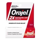 Orajel 2X Toothache and Gum Medicated Oral Pain Reliever Gel, 0.25 oz..
