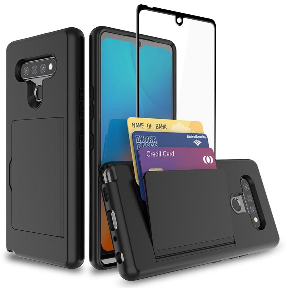 LG K51 / Q51 / Reflect Case, COVRWARE Card Slot Cover with [Tempered Glass Screen Protector