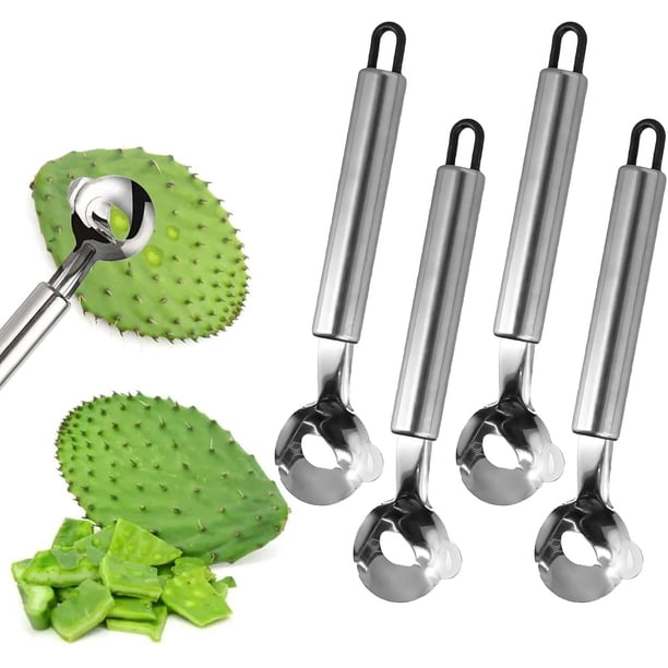 Cuchillo pelador de cactus,removedor de espinas de nopal,herramienta manual de limpieza de cactus,utensilio de cocina de acero inoxidable para pelar cactus,cortar masa,rebanar cortezas de tarta,