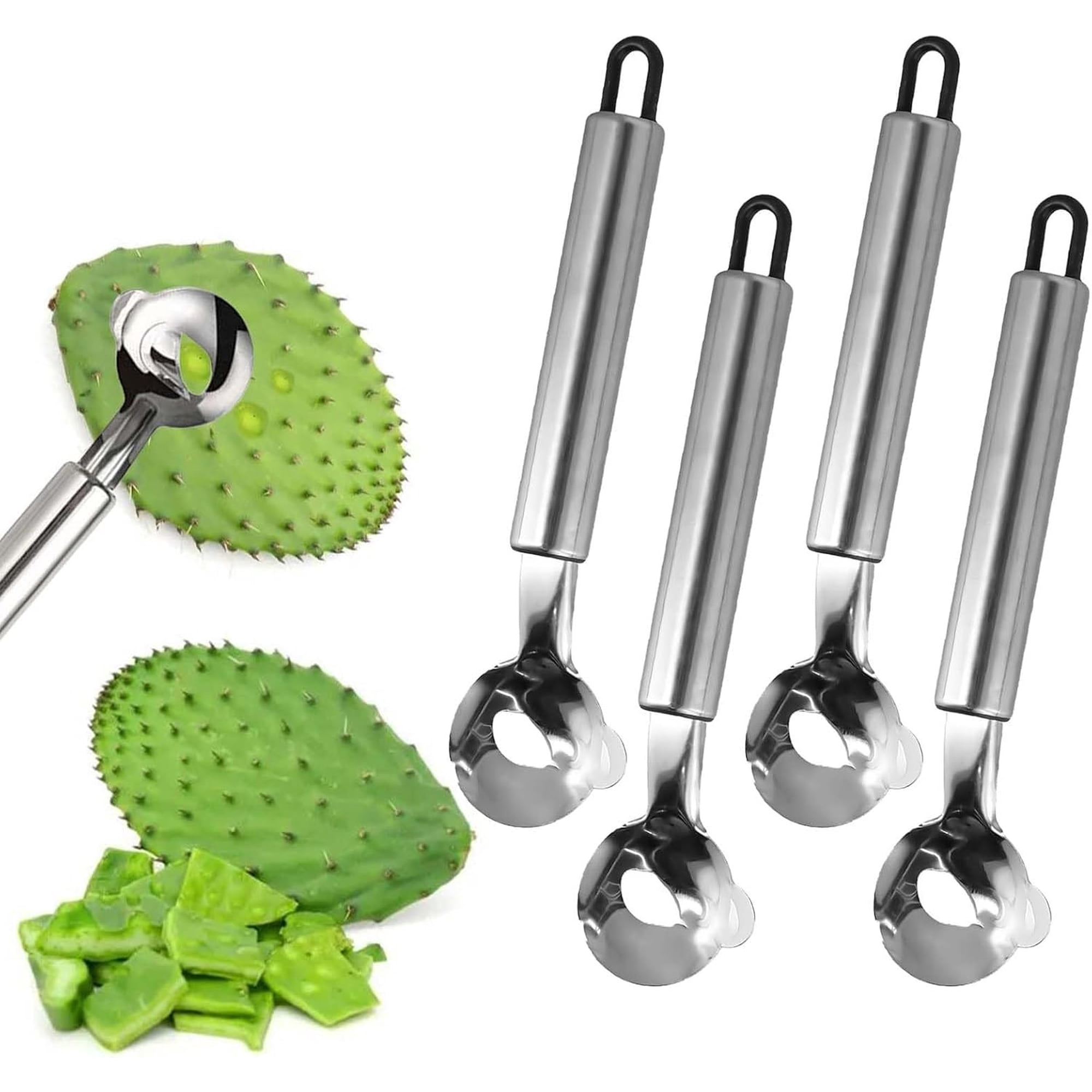Kitchen Gadget Cactus Peeler 3-Pack Stainless Steel Thorn Removal Tool Manual Cutting Knife Ergonomic Hanging Hole by PALIFEUR