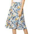 thumbnail image 1 of Falda A Media Pierna Allegra K Con Abertura En La Cintura Y Estampado Floral Para Mujer Azul L, 1 of 6