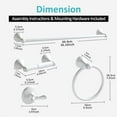 thumbnail image 7 of Bathroom Accessories Set, White Paint Expandable Towel Bar 4-Piece Bathroom Accessory Set Wall Mounted Towel Ring Robe Hook Toilet Paper Holder Towel Holder, 7 of 7