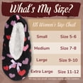 thumbnail image 6 of BambooMN Women's Heart Stripes Slippers Non-Slip Grips - Black Hearts - Medium - 1 Pair, 6 of 6