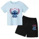 thumbnail image 4 of Conjunto de 2 camisetas y pantalones cortos de Disney Stitch para niños de 2 a 12 años, ropa informal de verano de manga corta con estampado de anime para niños, 4 of 4