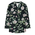 thumbnail image 4 of Women Shirts Long Sleeve Floral Tops For Women Spring Plus Size V Neck T Shirts Trendy Graphic Cotton Tunic Tops,Black Women Shirts 2XL, 4 of 4