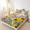 thumbnail image 4 of Manfei Rustic Sunflower Bed Sheets,Old Barn Door King Sheets,Country Farmhouse Lodge Sheet Set For Men Women,Ultra Soft Home Decor,4 Pieces, 4 of 7