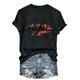 thumbnail image 1 of Camisetas de Manga Corta para las Mujeres de Moda Imprimir Cuello Redondo Camiseta, Mezcla de Poliéster Ligero para Primavera Verano Otoño, 1 of 8