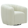 thumbnail image 7 of BELLEZE Swivel Accent Barrel Chair, Modern Round Armchairs with Wide Upholstered, Comfy Swivel Accent Chair for Living Room Bedroom Office - Franco (White), 7 of 7