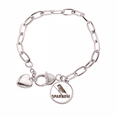 thumbnail image 1 of Gorriones,pájaros,animales,comida,etc. Pulsera de cadena de corazón joyería encanto moda, 1 of 3