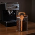 thumbnail image 3 of 3 Pcs Glass Storage Jars with Scoop, Wooden Lid and Handle, Sugar Coffee Spice Canisters, Airtight Pantry Containers for Kitchen Organization, 3 of 6