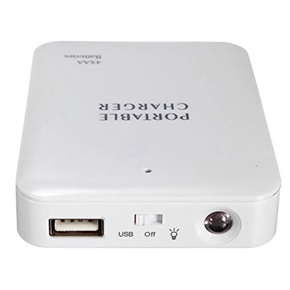 Portable USB Power Bank Charger Battery External Packing Box Emergency 4X AA For 6 6plus Smartphones, Tablets, MP3 Player and more white