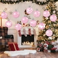 thumbnail image 4 of 12Pcs Pink Christmas Ball Hanging Swirls Decoration Christmas Ceiling Decor Streamers Ornaments Garland Holiday Party Supplies (Pink), 4 of 6