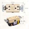 thumbnail image 4 of Faith 20A GFCI Outlet, Slim, GFI Receptacle with Wall Plate, Ivory, 4 of 5