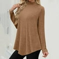 thumbnail image 5 of Posijego Women's Mock Turtleneck Sweater Long Sleeve Shirts Tunic Tops to Wear Leggings High Low Hem, 5 of 6