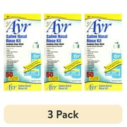 (3 pack) Ayr Saline Nasal Rinse Kit 50 Count
