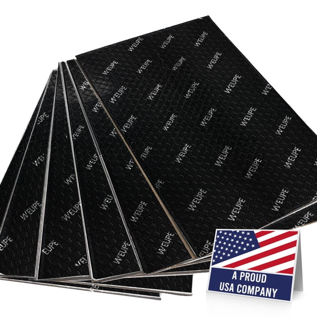 Alfombrilla insonorizante WEUPE para coches de 5,08 metros cuadrados y 2 mm de grosor, color negro