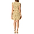thumbnail image 3 of INSPIRE CHIC Vestido Casual A-Line Sin Mangas con Estampado Floral en V Amarillo L, 3 of 7