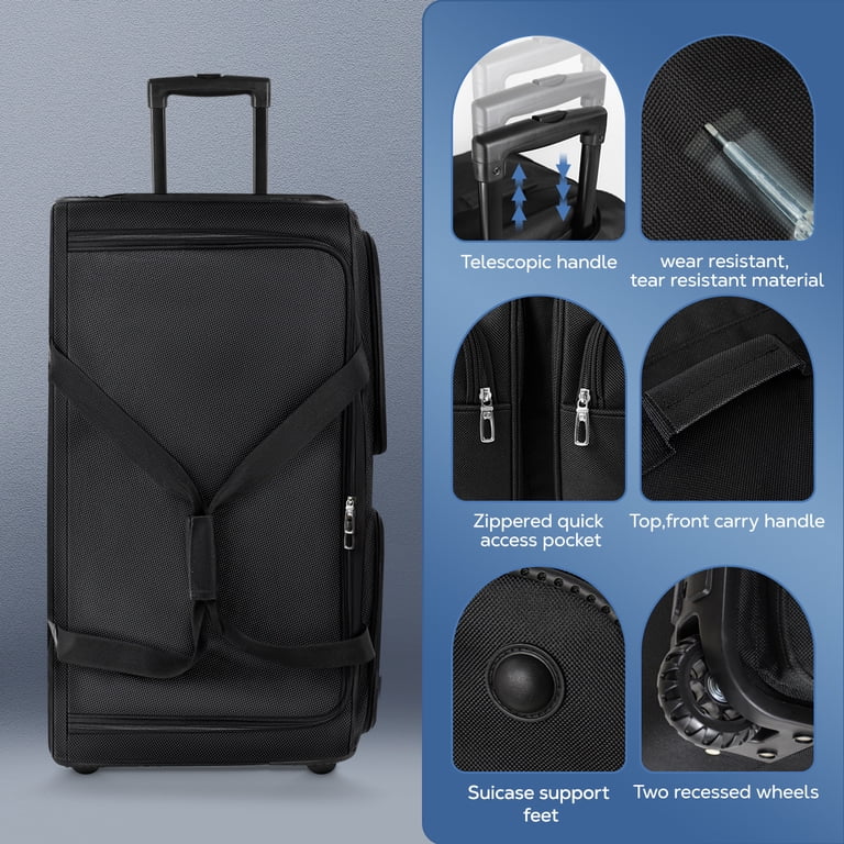best suitcase rolling duffle backpack travel Wheeled Duffel 80L | Check-In, Easy | Stubble & Co This casual rolling duffel features seven packing pockets Rolling Duffle Bag with Wheels,