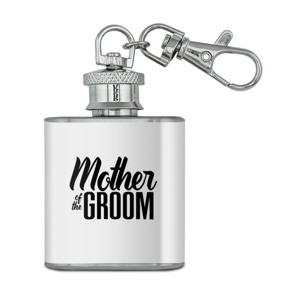 Mother of the Groom Wedding Stainless Steel 1oz Mini Flask Key Chain
