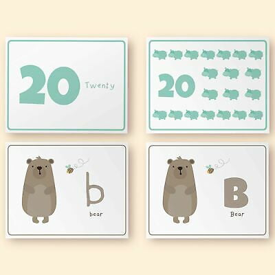 Toddlers Pre-K Kids! Animal 123 and ABC Flash Cards for Babies 