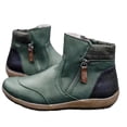 thumbnail image 1 of Lishi Large Size Women's Splicing Flat Ankle Boots with Side Zipper, 1 of 5
