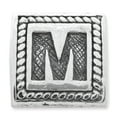 thumbnail image 3 of 925 Sterling Silver Charm For Bracelet Letter M Triangle Block Bead Alphabet, 3 of 8