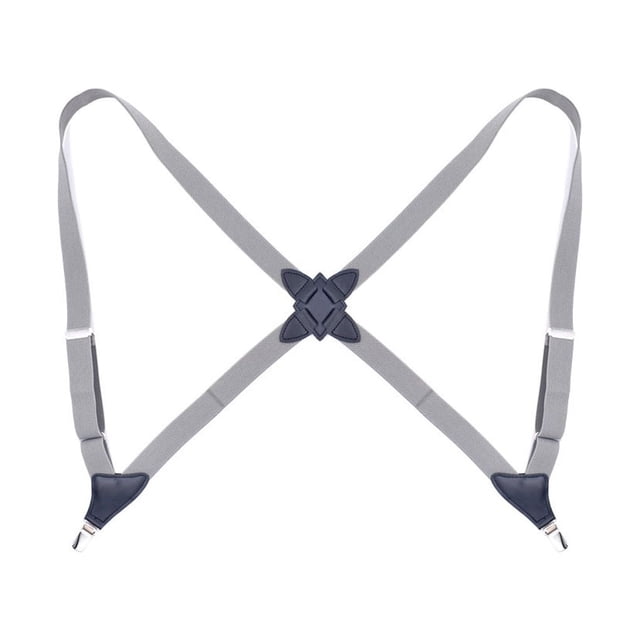 Sonducket Poliéster Hombres Mujeres Brace Easy Matching Universal Portable Elegante Color sólido Elástico Back Braces con 2 clips Accesorios de disfraces Gris