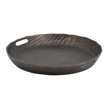 18 x 18 x 2.2" Alu Decorativetimber Round Tray,Large 2
