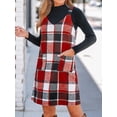 thumbnail image 5 of CUPSHE Women's Plaid V-Neck Mini Pinafore Dress, Sizes XS-XL, 5 of 7