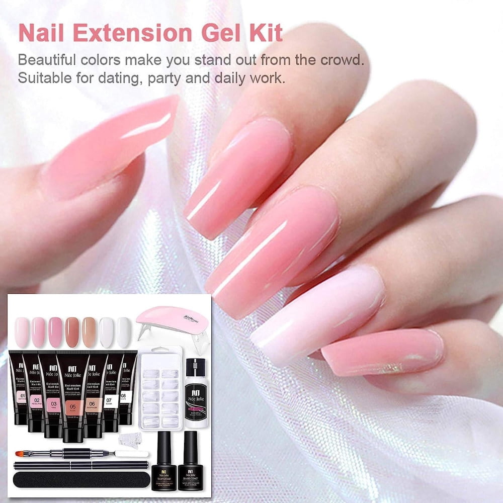 OBAZHA 10-Color Nail Extension Gel Set – Glitter & Removable UV/LED Gel, Perfect for DIY Nail Art at Home