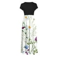 thumbnail image 5 of ICHUANYI Clearance Women's Floral Print Colorful Summer Dress Short Sleeve Dresses Beach Casual Maxi Sundress(White, XXL) ICHUANYI WER2023081116402, 5 of 5
