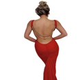 thumbnail image 3 of Robe de Cocktail Froncée avec un Design Sans Manches et Sans Dos pour Femmes, 3 of 6