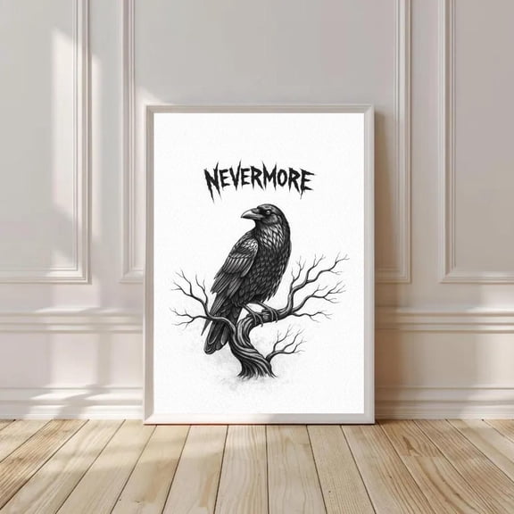 Nevermore Raven Gothic Literary Decor Wall Art