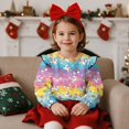 thumbnail image 2 of Yuyamidu Horse Sweatshirt for Girls 2T 3T Rainbow Striped Long Sleeve Ruffle Shoulder Crewneck Sweatshirts Pullover Tops Y2K Outfits Soft Cozy Everyday Clothes for Fall, 2 of 8