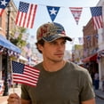 thumbnail image 4 of 250 Anniversary USA Hat, Vintage Washed Patriotic Baseball Cap with Bald Eagle & Statue of Liberty Digital Printed, Red White Blue USA Flag Trucker Hat for Men Women, 4 of 6