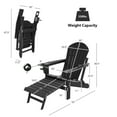 thumbnail image 4 of Costway Patio Folding Adirondack Chair HDPE All-Weather Pull-Out Ottoman Black, 4 of 9