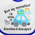 thumbnail image 4 of Inktastic Book My Reservation I'm Going to Grandma and Grandpa's Boys or Girls Baby Bib, 4 of 4