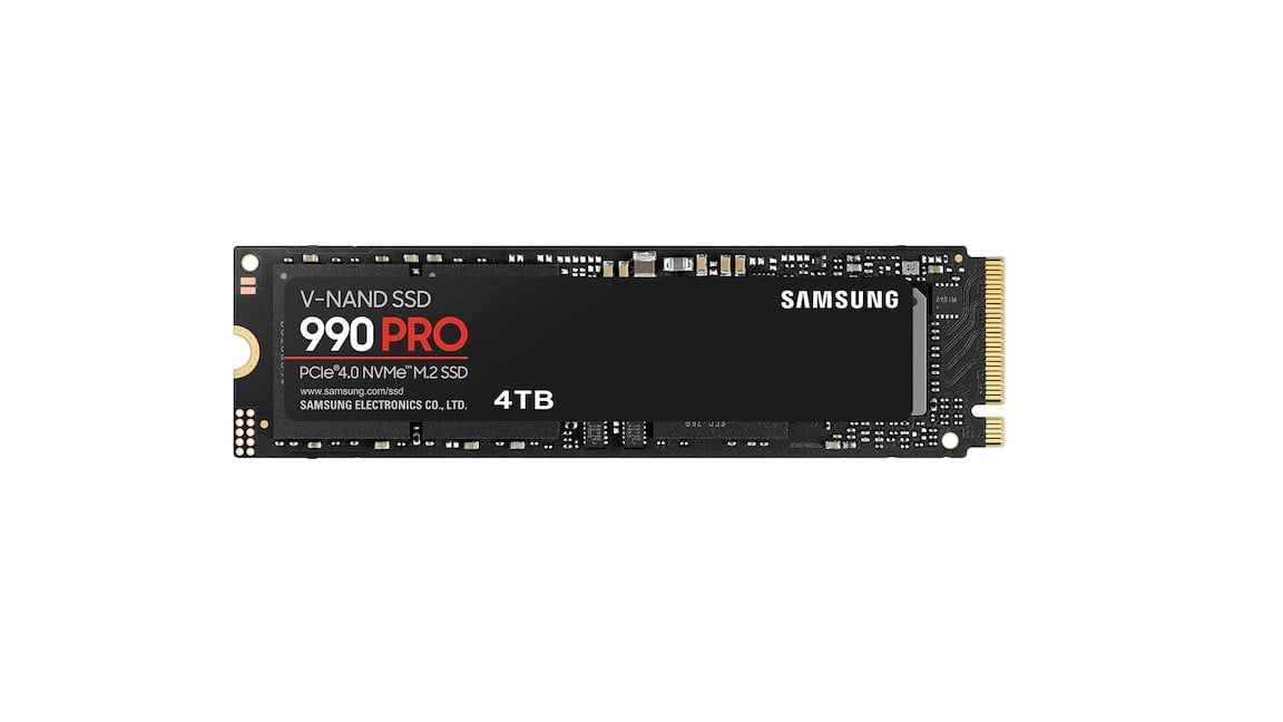Samsung 990 PRO 4 TB Solid State Drive - M.2 2280 Internal - PCI Express NVMe (PCI Express 4.0 x4) - Gaming Console Device Supported - 7450 MB/s Maximum Read Transfer Rate - 256-bit AES Encryption ...